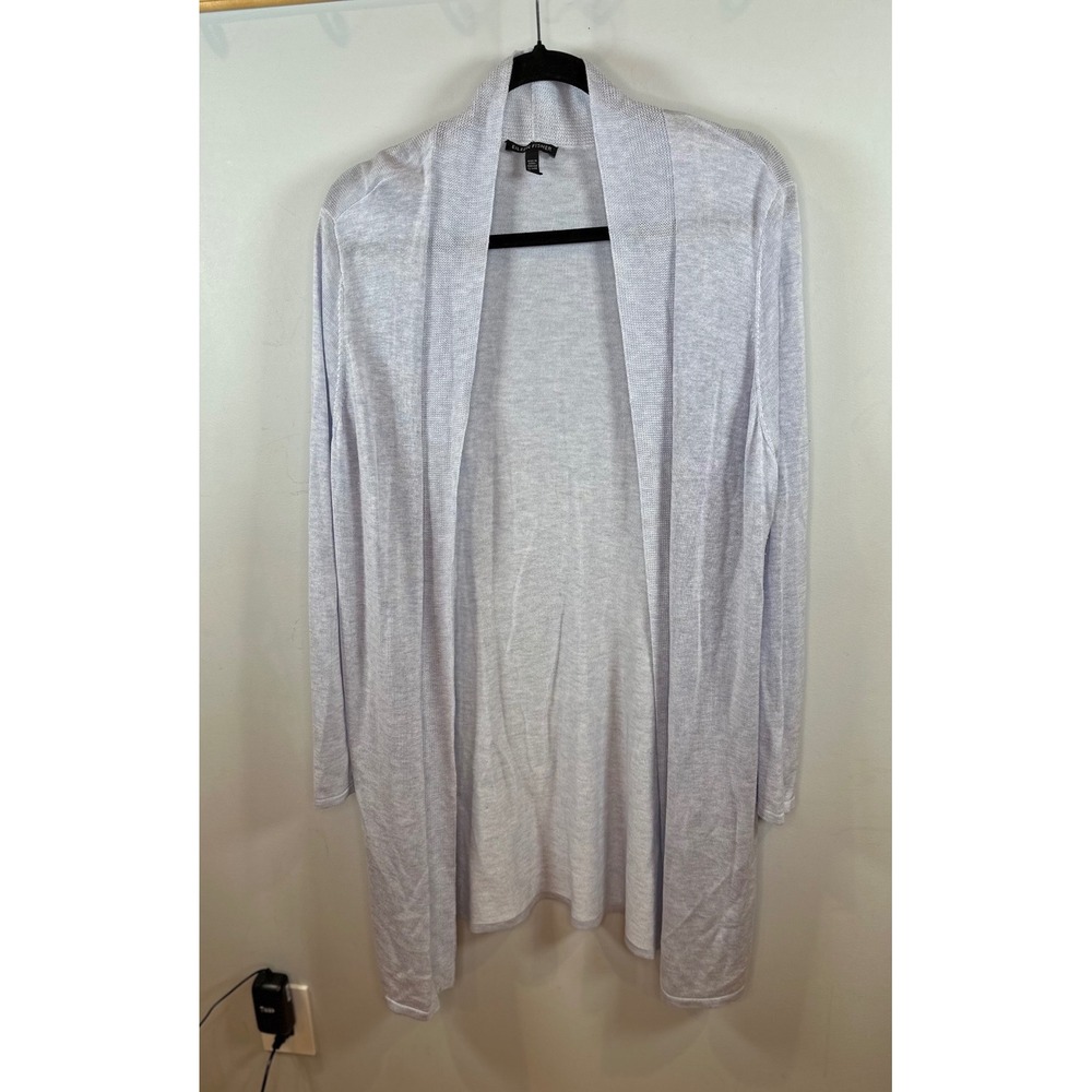 Eileen Fisher Womens XL Light Blue Open Fine Knit Cardigan